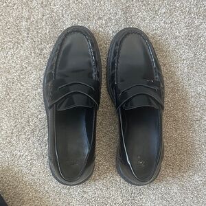 Zara Men's Black Leather Loafers